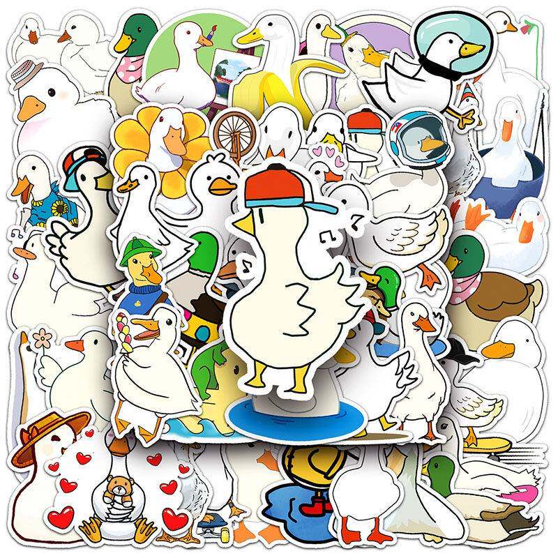 鸭子动物卡通行李箱贴纸防水涂鸦贴纸滑板车电脑平板水杯装饰贴画