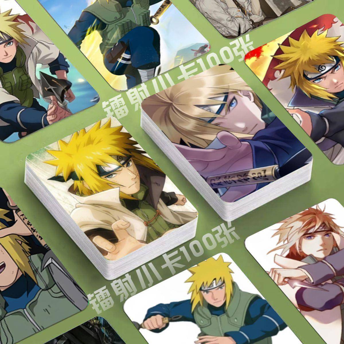 适用波风水门镭射小卡火影忍者动漫二次元定制3寸圆角lomo卡片明