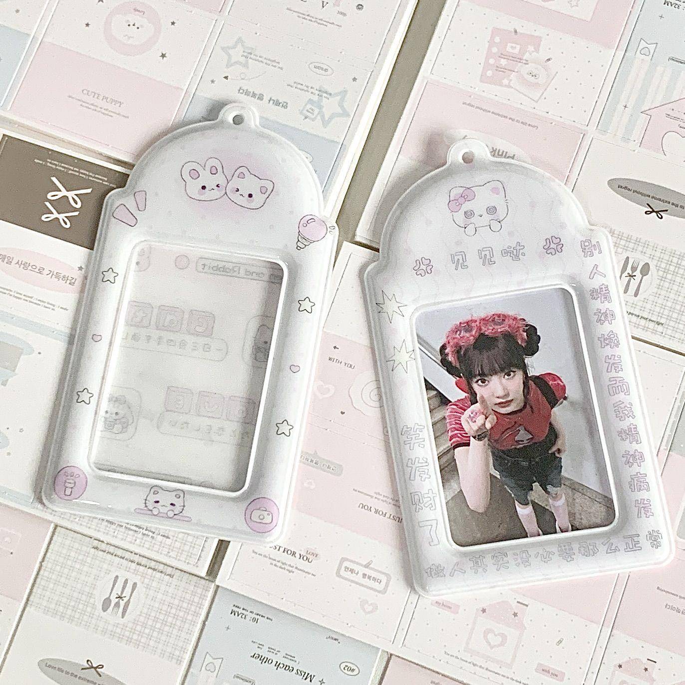 原创PVC卡套寸小卡可爱饭卡收纳挂件小卡立得保护套爱豆追星女孩