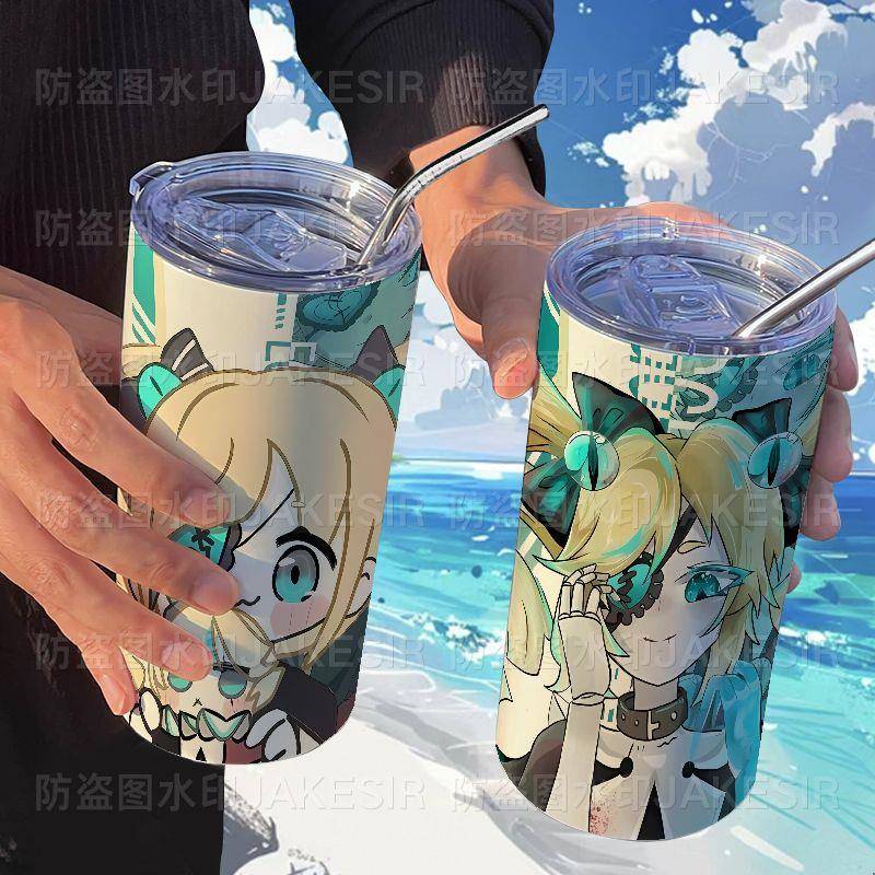 哑女斯黛拉逃出惊魂夜咖啡网红高颜值不锈钢保温杯办公室吸管水杯