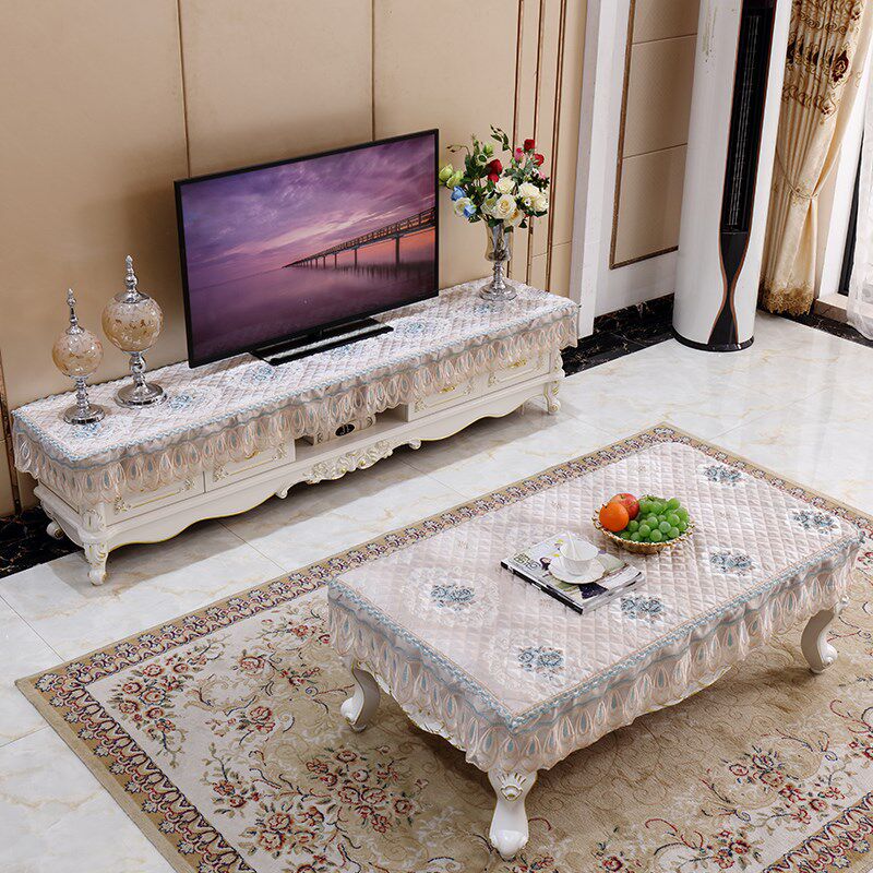 欧式茶几套罩 全包通用简欧防滑布艺全盖客厅电视柜套罩可定做