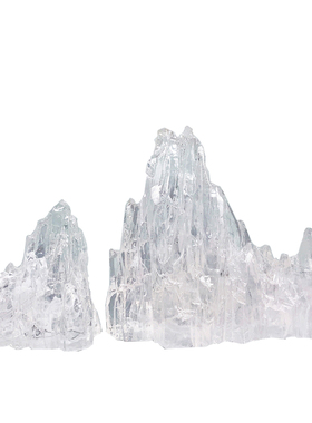 现代简约新中式山水意境透明水晶假山摆件样板房售楼处酒店装饰品