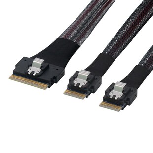 Slimsas线SFF8654 8i转2*SFF8654 4i连接线PCIe4.0转接线1m