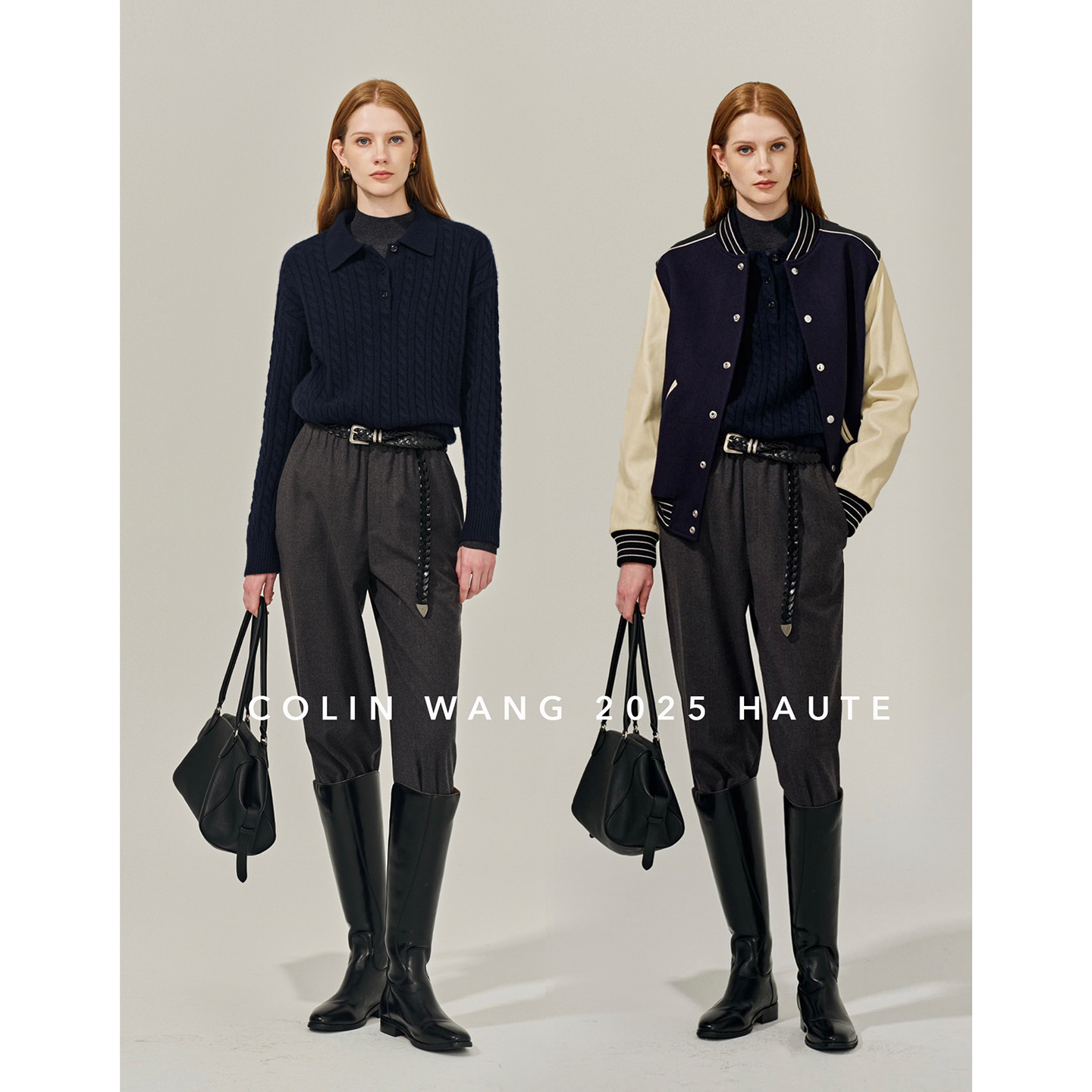 COLINWANG-大地礼赞|意大利CARIAGGI/内蒙山羊绒麻花POLO领针织衫