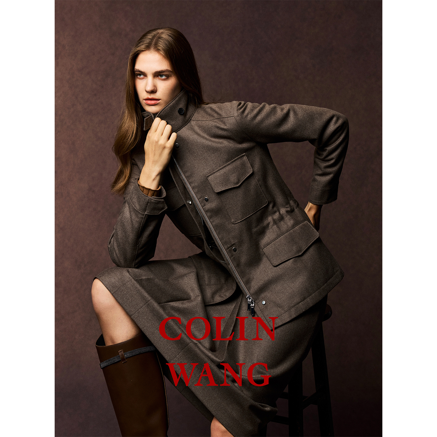 COLINWANG-山川形迹|秘鲁进口羊毛复古户外旅行者夹棉夹克/半裙