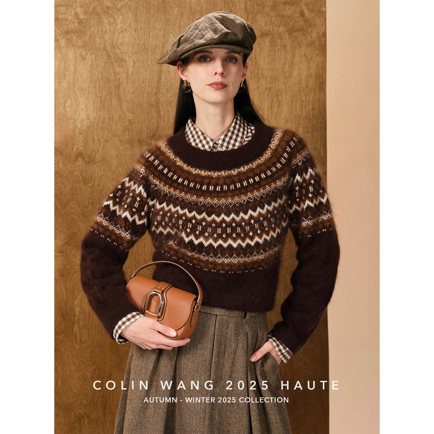 COLINWANG-环球日记|内蒙山羊绒拉绒费尔岛复古提花针织衫毛衣