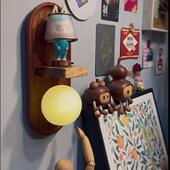 发光夜灯中古实木法式 壁挂磁吸墙装 饰创意DIY民宿墙壁饰网红家居