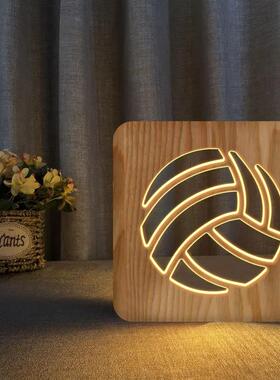 跨境电子产品支持一件排球木头灯 家居装饰台灯 FS-T62W