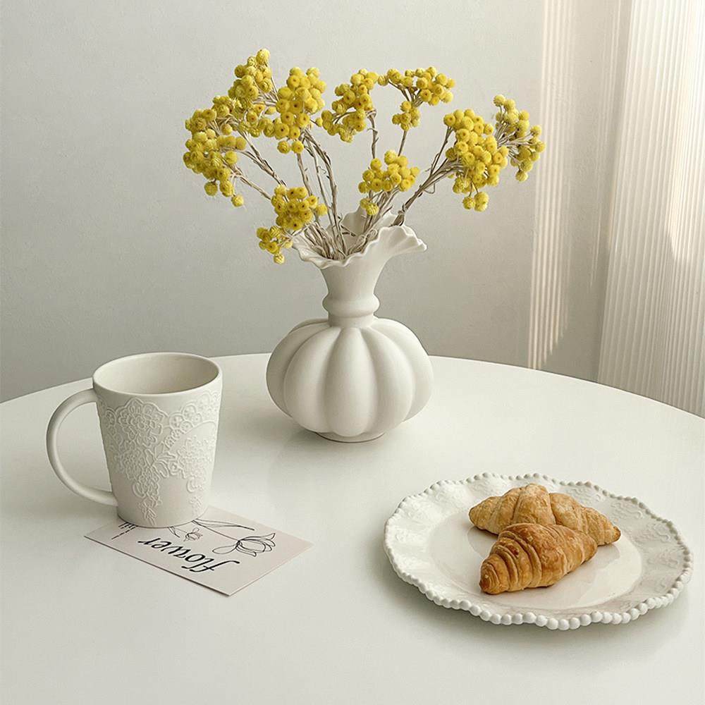 态生活 欧式陶瓷花瓶黄蜡菊永生干花插花器家居软装高级饰品摆件,家居饰品,花瓶,淘宝优惠券,粉丝福利购,淘宝优惠卷
