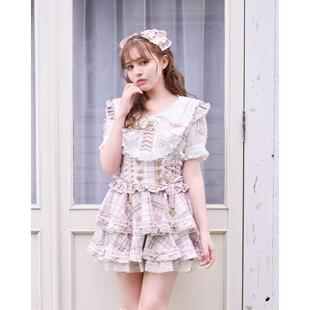 包税十音日代lizlisa铁轨水手领扇形爱心刺绣短袖 部分国现 包邮