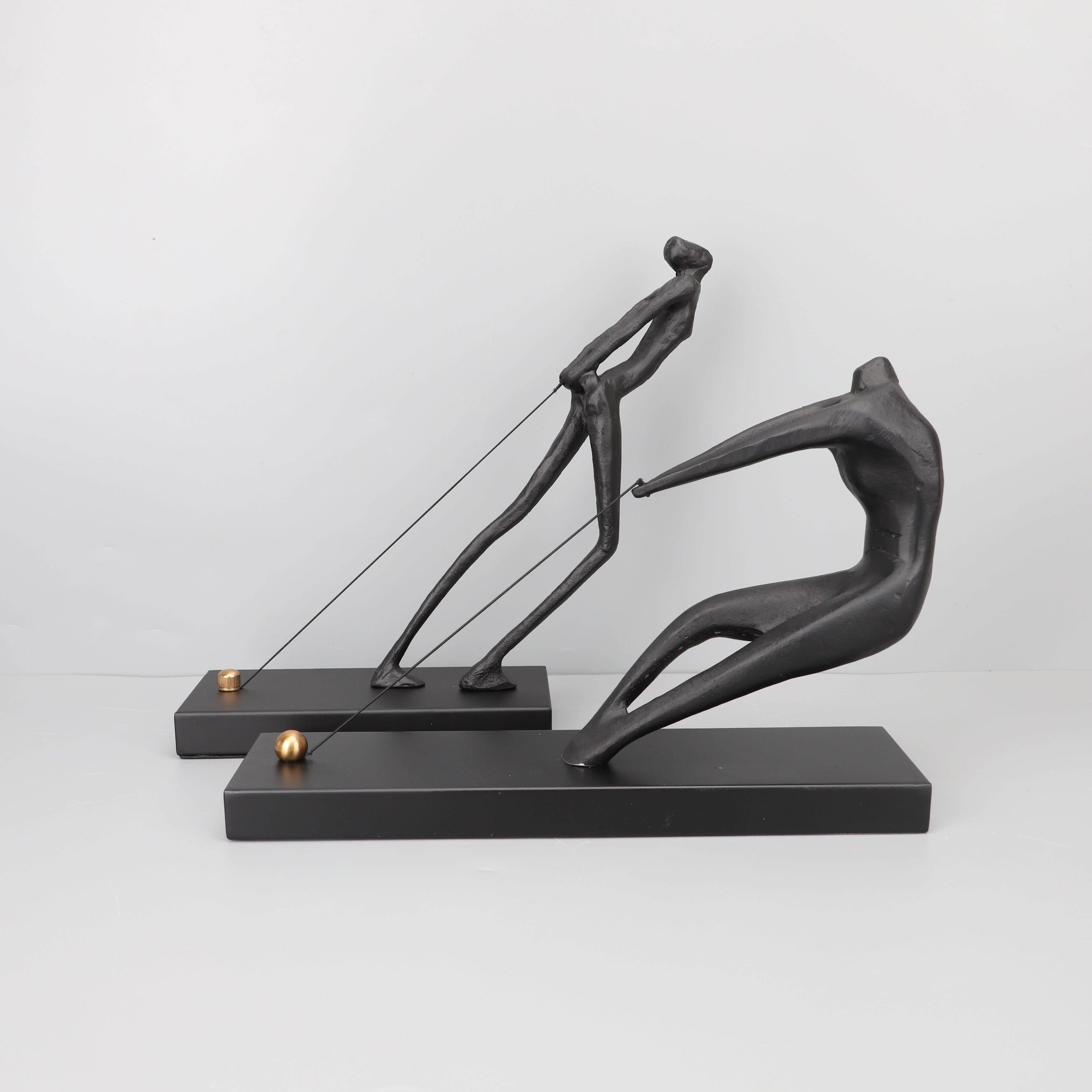 现代简约创意铸铁拉绳人摆件样板房电视柜书房客厅玄关家居新中式,家居饰品,装饰摆件,淘宝优惠券,粉丝福利购,淘宝优惠卷