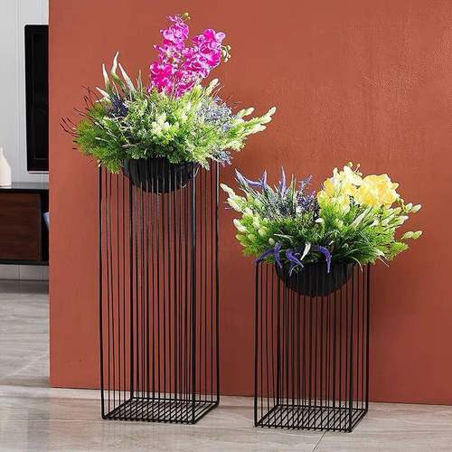 北欧简约铁艺落地式花架客厅花盆植物架绿萝花架子创意阳台装饰