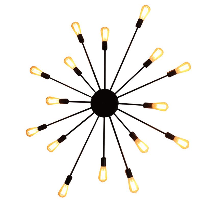 复古工业风loft铁艺壁灯吸顶两用主题吧台个性装饰创意16头餐厅