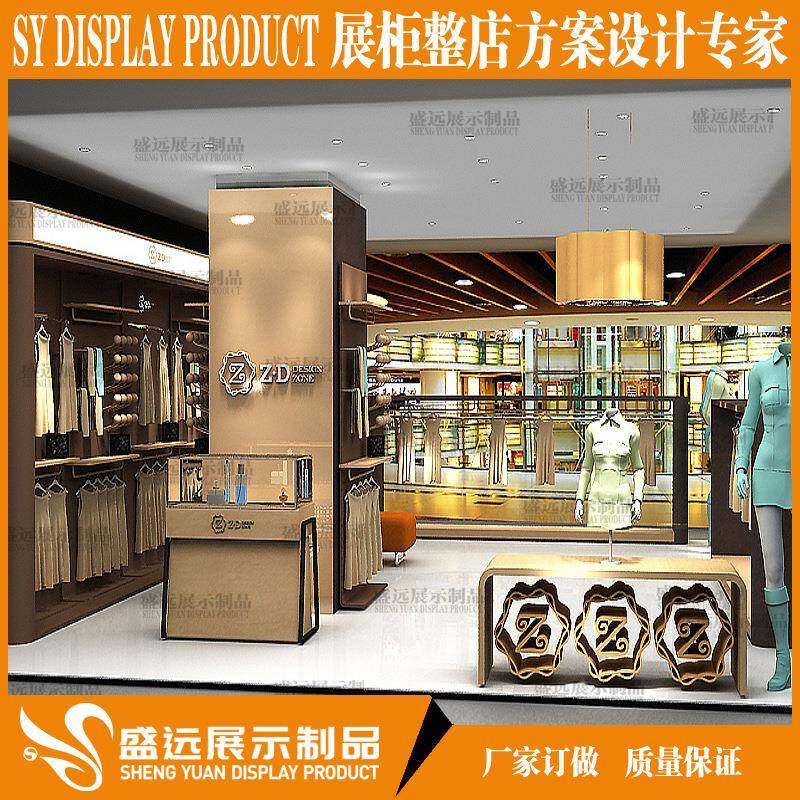服装欧式展示背柜精品烤漆女装展示柜靠墙陈列柜服装店展示架