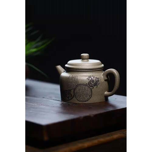宜兴紫砂壶纯手工原矿蟹壳清段剑流德中泡茶壶家用高档茶具套装