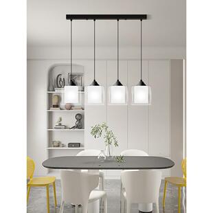 餐厅一字吊灯现代简约2026新款全光谱护眼家用吧台餐桌上方饭厅灯