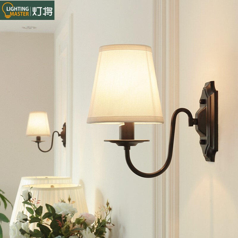 灯将铁艺壁灯美式乡村 客厅卧室书房床头酒店美式书房壁灯单头