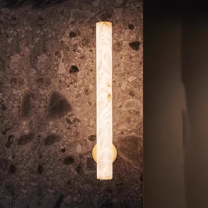 意式极简西班牙天然云石壁灯全铜设计师简约个性客厅走廊床头灯具