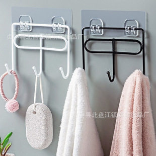 kitchen hook non-trace glue six hooks wall hanging steel