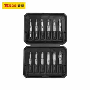 波斯工具12件套高速钢机用断螺丝断丝取出器BS522012配合手电钻用