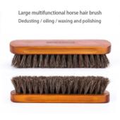 Shoe Horse Brush Natural Horsehair Real Polish Leather Hair