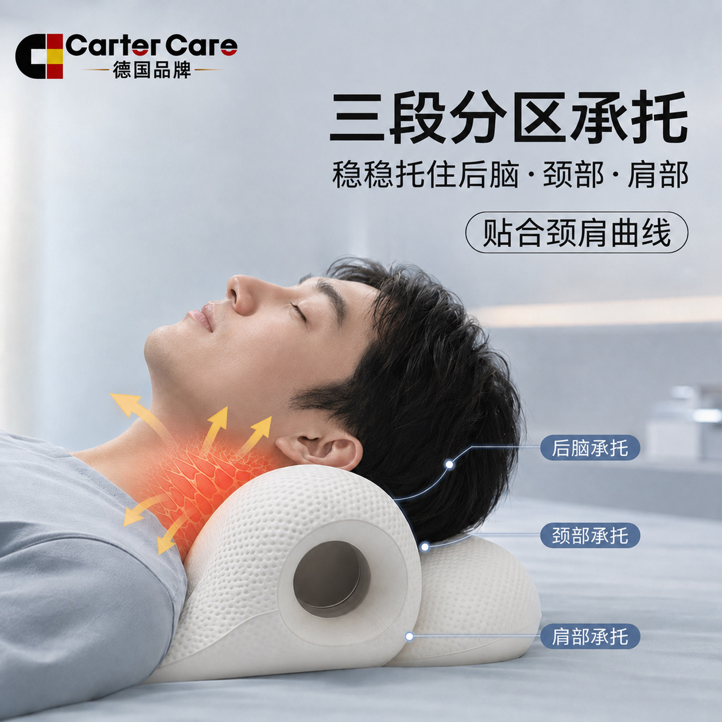 德国颈椎按摩颈部支撑枕反弓枕头颈椎拉伸枕神器肩颈舒缓椎矫正器