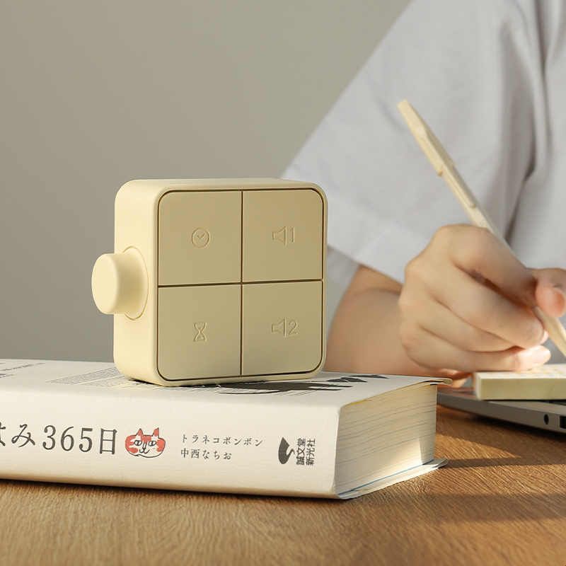 MUID多功能方块小闹钟计时器静音床头充电学生用迷你led时钟灯图片