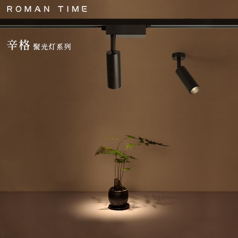 小角度明装轨道射灯8度光束角会所餐厅照字画盆景装饰吸顶聚光灯