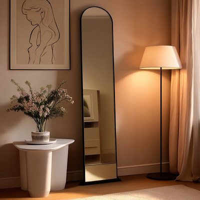 穿衣镜高级感可移动极窄落地全身镜客厅玄关试衣镜隐藏式轻奢镜子