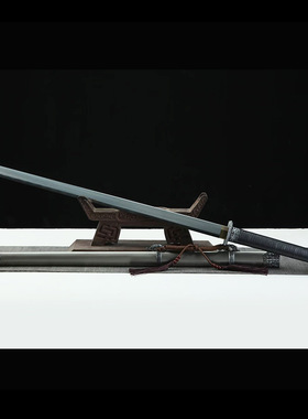 唐横刀花纹钢一体锻打环首刀长款