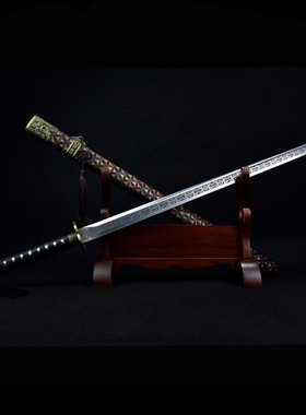 唐横刀青梅剑一体锻打高锰钢影视