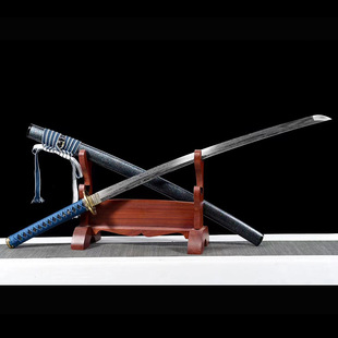 龙泉市刀剑花纹钢日式指挥刀手工锻打唐横刀长刀双手刀兵器未开刃