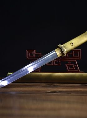 龙泉市刀剑花纹钢手工包铜一体唐