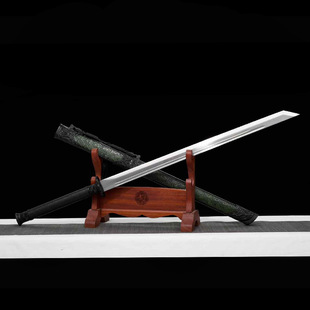 黑金古刀青影战刃战刀汉剑锰钢锻打唐横刀硬剑唐剑道具家居未开刃
