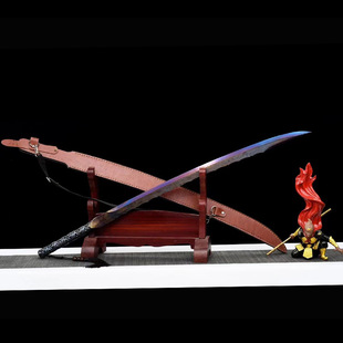 龙泉市刀剑绣春刀高锰钢烤紫一体刀唐横刀短刀镇宅宝剑兵器未开刃