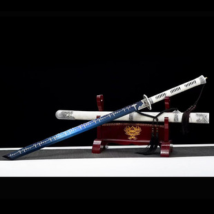 龙泉市唐横刀剑一体绣春刀锰钢烤蓝梅花清腰刀唐剑户外刀具未开刃