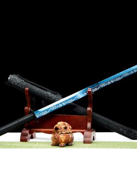 龙泉市刀剑龙骨一体烤蓝绣春刀