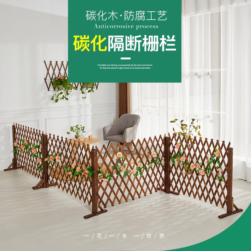 饭店餐饮实木室内伸缩活动围栏宠物门栏简易餐厅隔断栅栏装饰