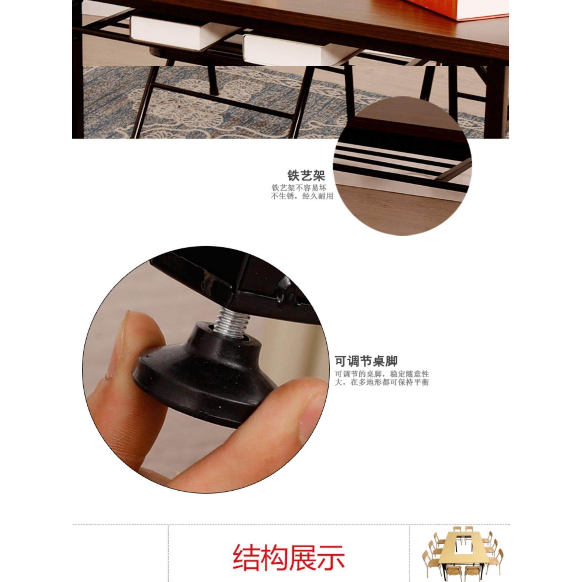 双层简易折叠桌会议桌长桌活动桌电脑桌辅导班课桌椅培训桌椅组合