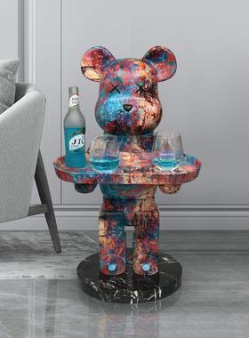 网红公仔暴力熊摆件大型落地托盘客厅沙发旁边大号装饰品新房送礼