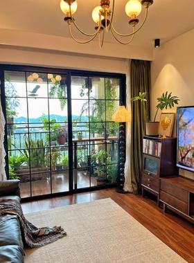 法式覆古铝合金推拉门联动覆古门玻璃隔断移门阳台厨房卫生间门