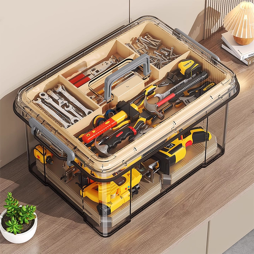 工具箱家用透明双层零件收纳盒