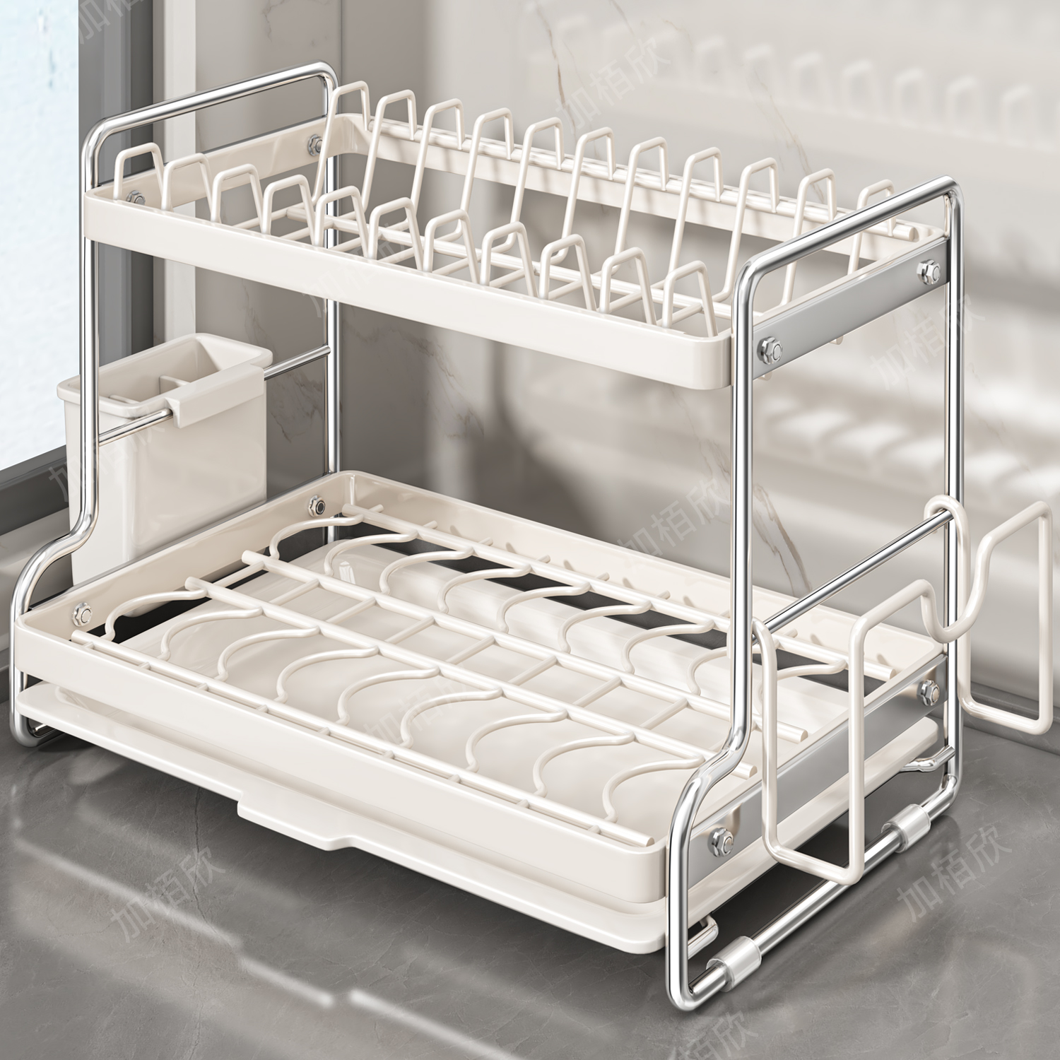 厨房碗碟沥水架家用台面多层碗盘置物架多功能放碗碟筷子收纳架子