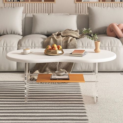 网红北欧云朵亚克力茶几家用客厅奶油异形桌子简约现代可收纳