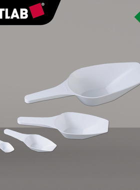 德国VITLAB药勺PP材质防腐聚丙烯实验室称量勺长柄白色取样勺子