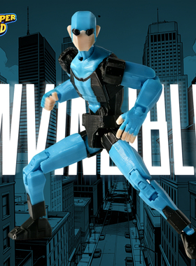 3D打印多关节可动人偶玩具蓝色头套马克无敌平行手办模型成品摆件