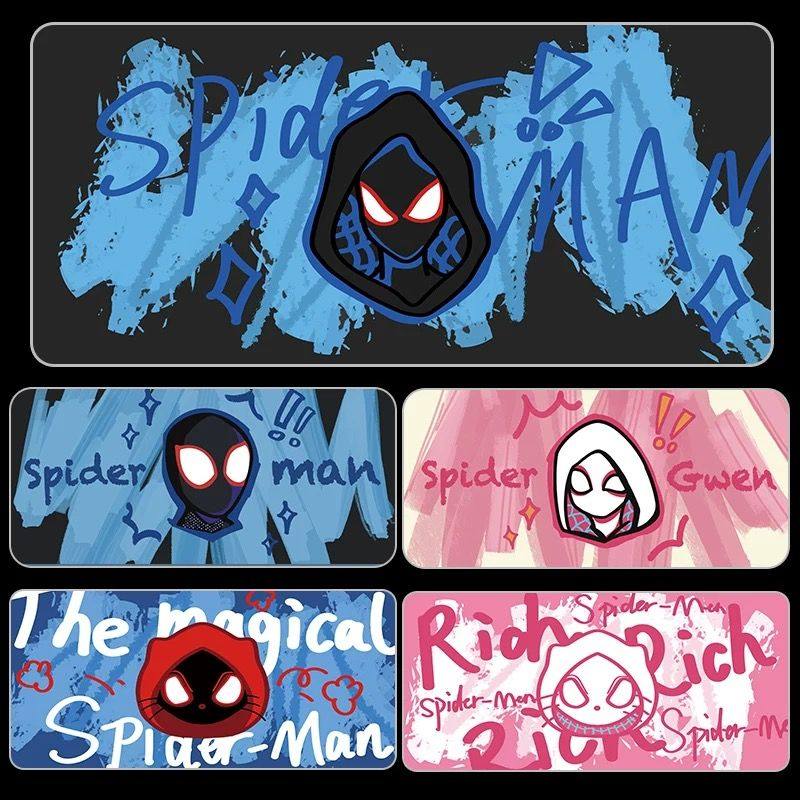 涂鸦蜘蛛侠鼠标垫超大加厚锁边电竞游戏键盘垫学生防滑电脑桌垫