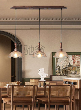 2Au日式复古裂纹玻璃餐厅吊灯卧室床头民宿餐桌吧台玄关过道长条