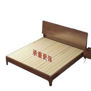 胡桃木加厚加粗1.2米单人床1.5双人床1.8米卧室家用储物床实木床