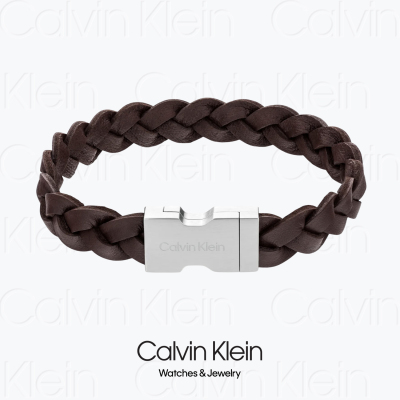 CalvinKlein男款编织皮手链